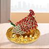 Эмалированная фигурка цыпленка шкатулка для украшений органайзер в виде курицы декоративная настольная металлическая сокровищница