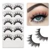 5 Pairs Long Cross Soft Natural Handmade Black Eye Lashes Extension False  Eyelashes