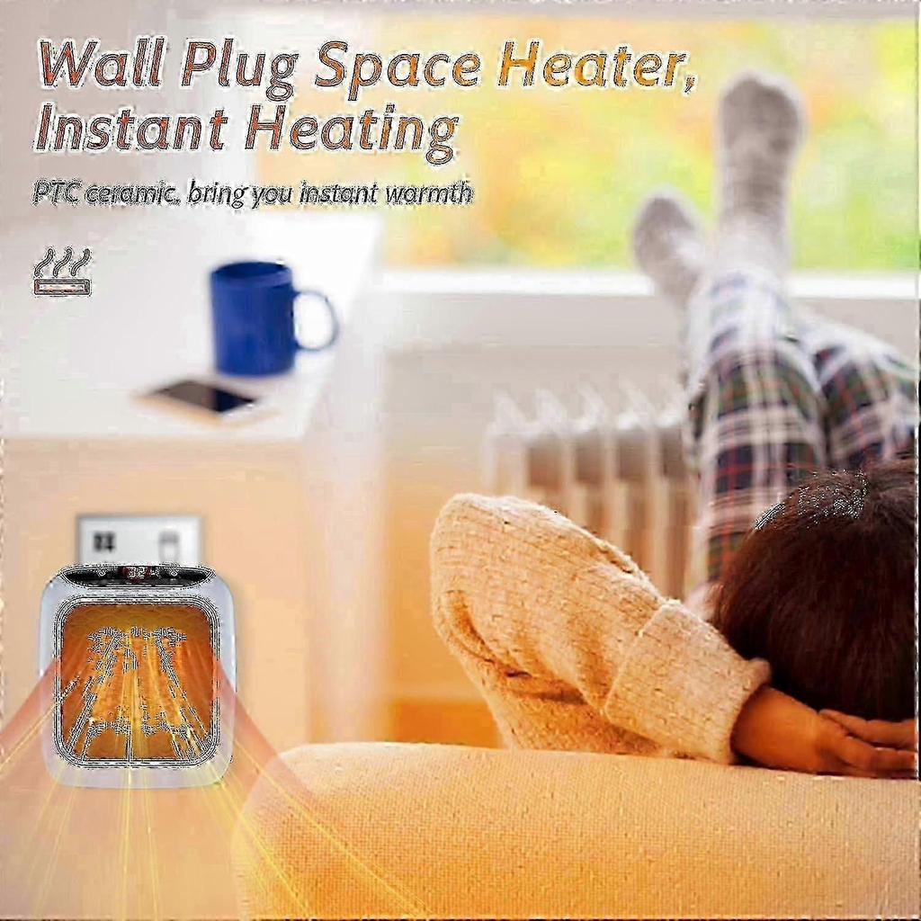 New est 800w Ptc Ceramic Fan Heater With 2 Modes, Household Plug-in Space Heater_Onyx