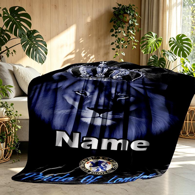 Custom Name Personalized football club F.C Print Blankets, Home Decor, Bedroom, Sofa, Camping, Couch, Gifts for Birthday Christmas