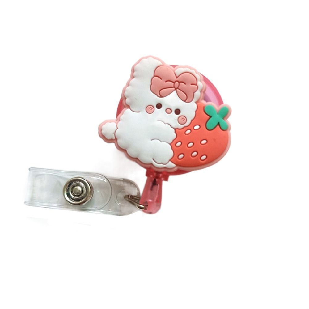 Bear Rabbit Retractable Badge Holder Cartoon Animals Easy Pull Buckle Doctor Students
