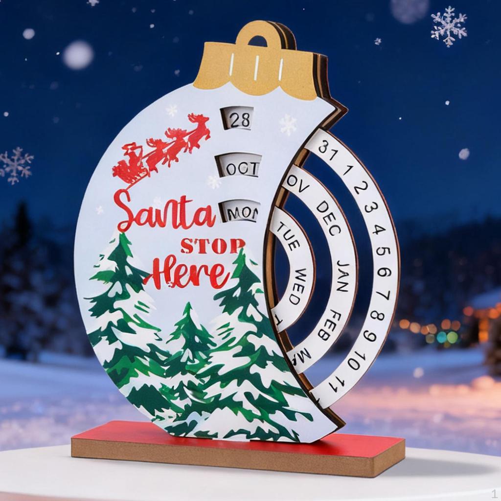 Christmas Calendar Advent Unique Date Month Weekday Decoration Xmas Decor for