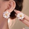 Изысканные серьги-цветы Роскошные серьги с лепестками Модные серьги-камелии Для женщин и девушек