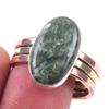 Натуральный драгоценный камень серафинит 925 пробы стерлингового серебра ювелирные изделия двухцветное кольцо S.10 G0g72