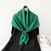 Solid Color Imitation Cotton and Linen Scarf for Women, 90CM Pleated Square Scarf, Headscarf Scarf