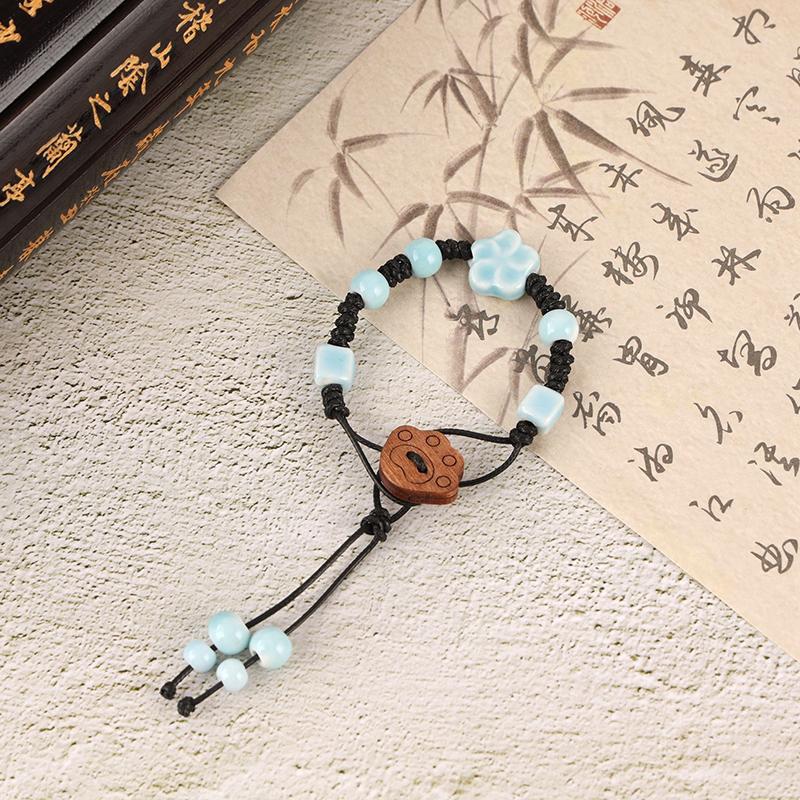 Милый мультяшный плетеный керамический браслет ручной работы для женщин и девочек, универсальный персонализированный керамический браслет с бусинами, регулируемый, подарки