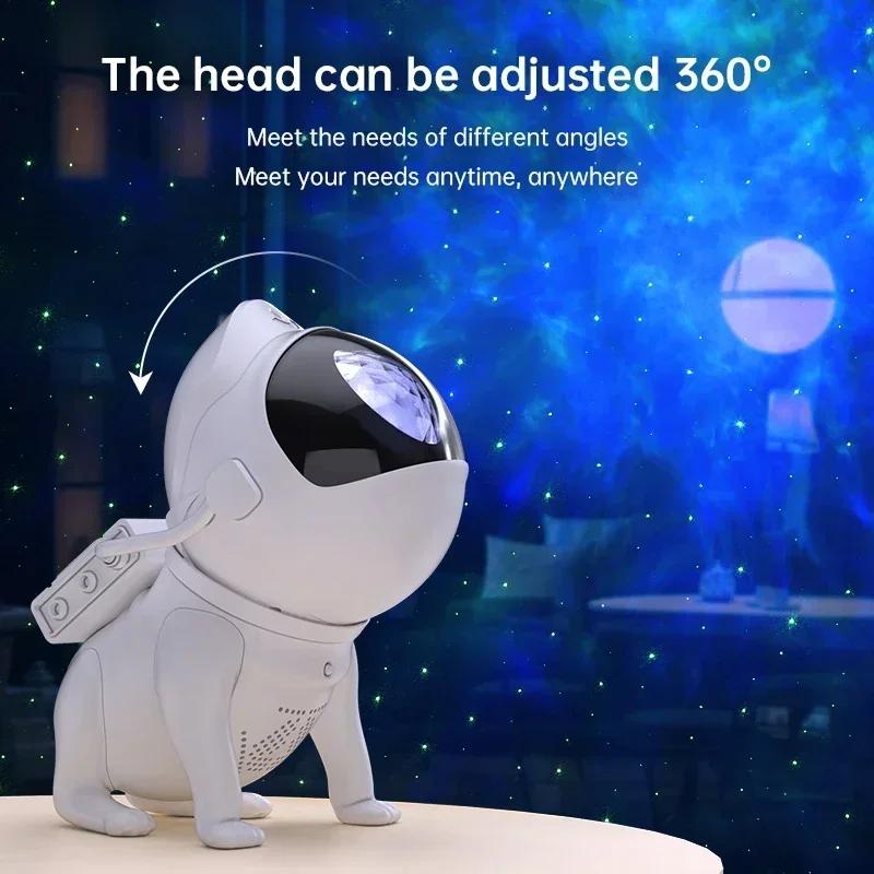 Space Dog Galaxy Night Light Star Projector Nebula Light Ceiling Decoration Bedroom LED Lamp Bedside Lamp APP Control Kids Gift