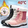 Fashion Women's High-top Outdoor Snow Boots Winter Warm Non-slip Sole Mid-calf Boots Plus Velvet Thickening Large Size Women's Shoes