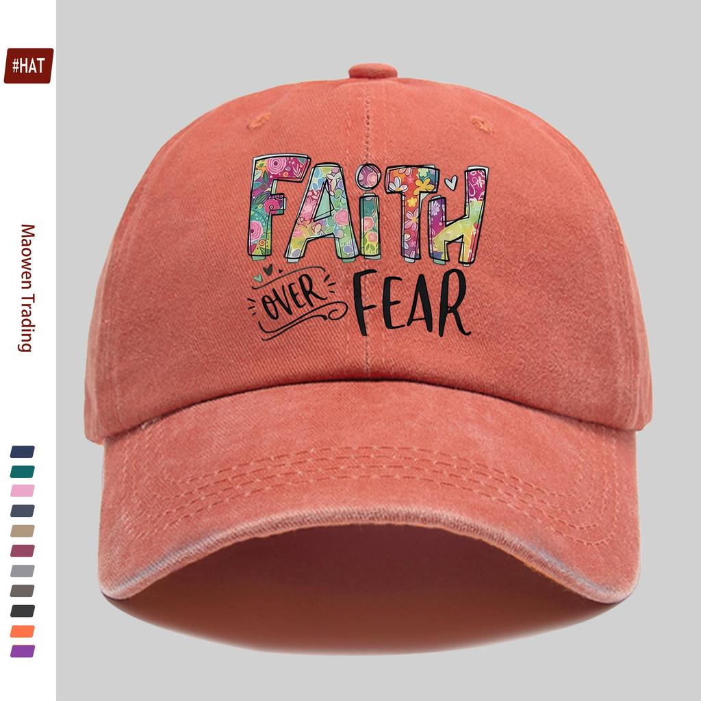 pc FAITH FEAR Letter Print Baseball Cap Lightweight And Breathable Suitable for Spring Summer Design Sun Hat Travel Party