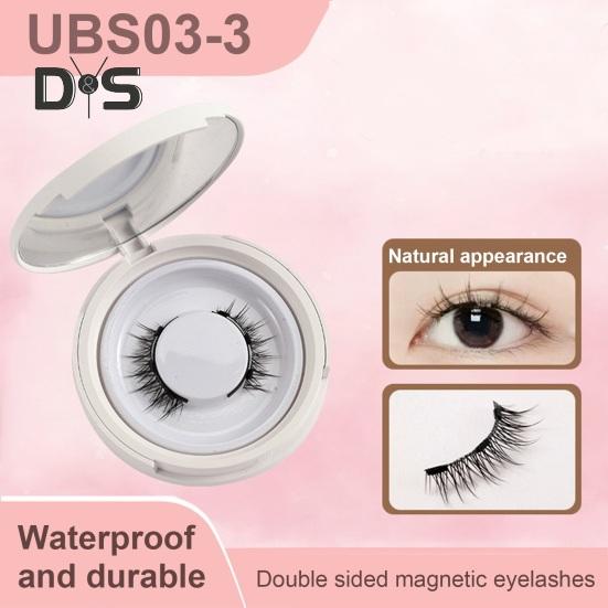 1 Set Magnetic False Eyelashes with Lash Applicator Clip Reusable Natural Wispy Double Sided Magnetic Fake Lashes with Clamp Women Eye Makeup Tools
