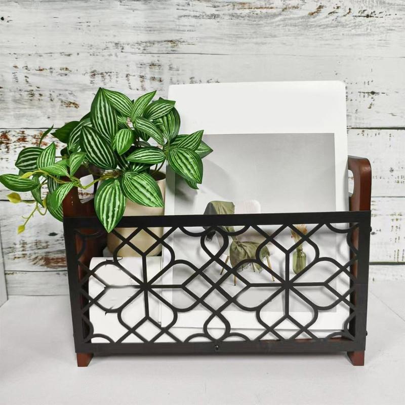 Multifunctional Floor Standing Storage Rack for Books Magazines Newspapers Wooden Organizer Elegant Home Decoration