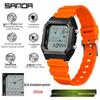 Sanda Hot-Selling Trendy Student Watch: Waterproof, Hand-Raise Light, Electronic LCA Display, Simulated Pointer Timing.