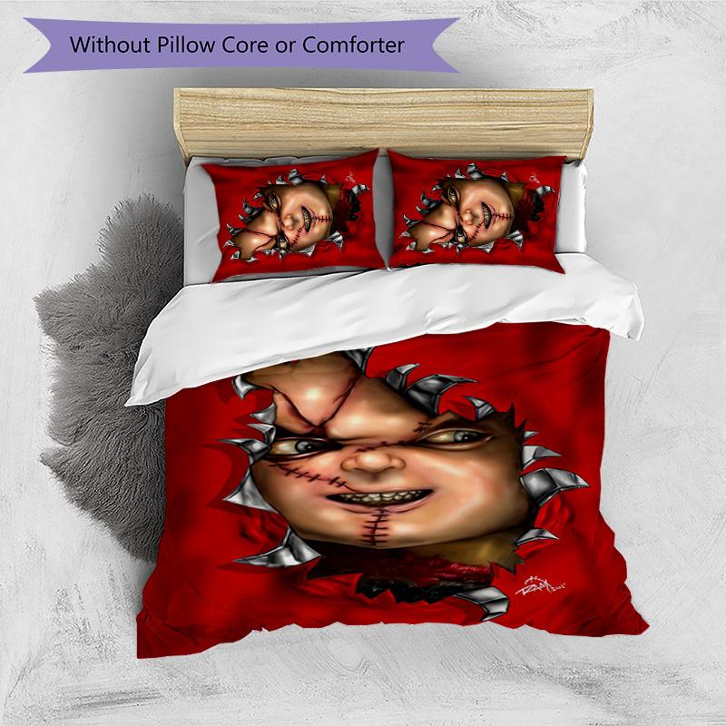 Chucky 3pcs Bedding Set Duvet Cover Closure Includes 1 Duvet Cover & 2 Pillowcases for All Seasons Bedroom Home Dorm Decor