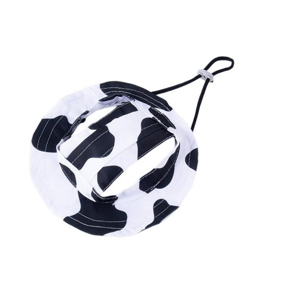 Pet Sun Hat with Ear Holes Adjustable Tie-Dyed Bucket Hat Outdoor Round Brim Sun Protection Hat for Small Medium Dogs Cats