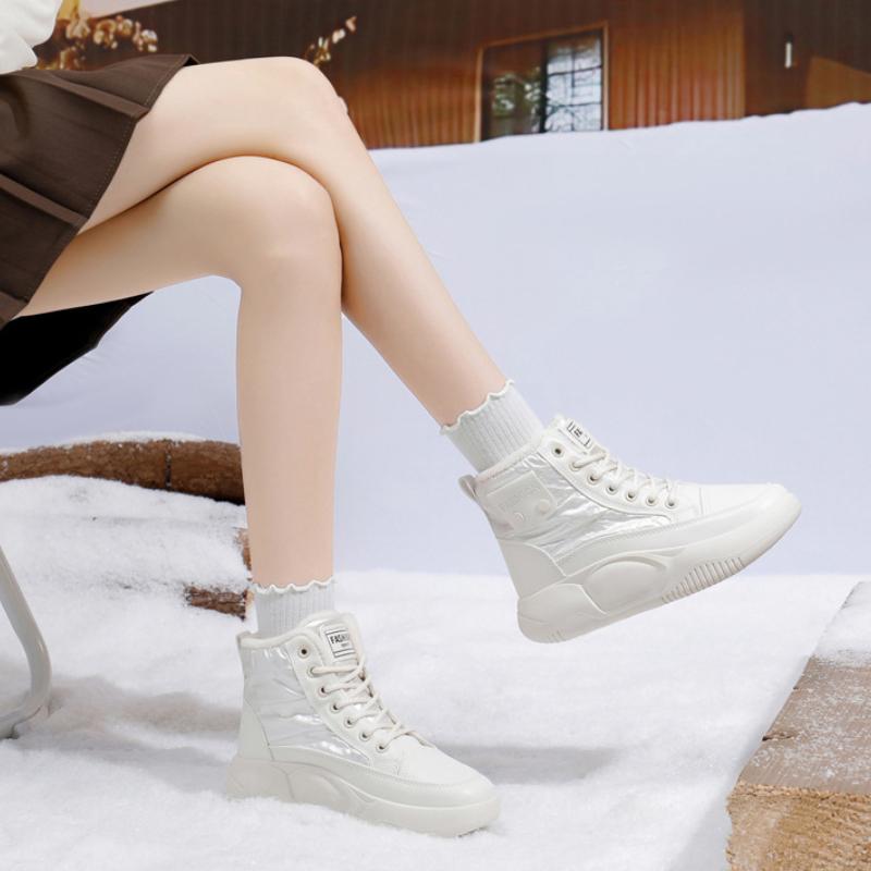 Хлопковые ботинки на толстой подошве Зимние Новые Теплые Водонепроницаемые Спортивные Повседневные Большие Хлопковые Ботинки Противоскользящие Платформа Женские Кроссовки