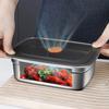 Stainless Steel Camping Lunch Box Sealed Microwave Suitable Leak-proof Large Capacity Refrigerator Freezer Storage Box