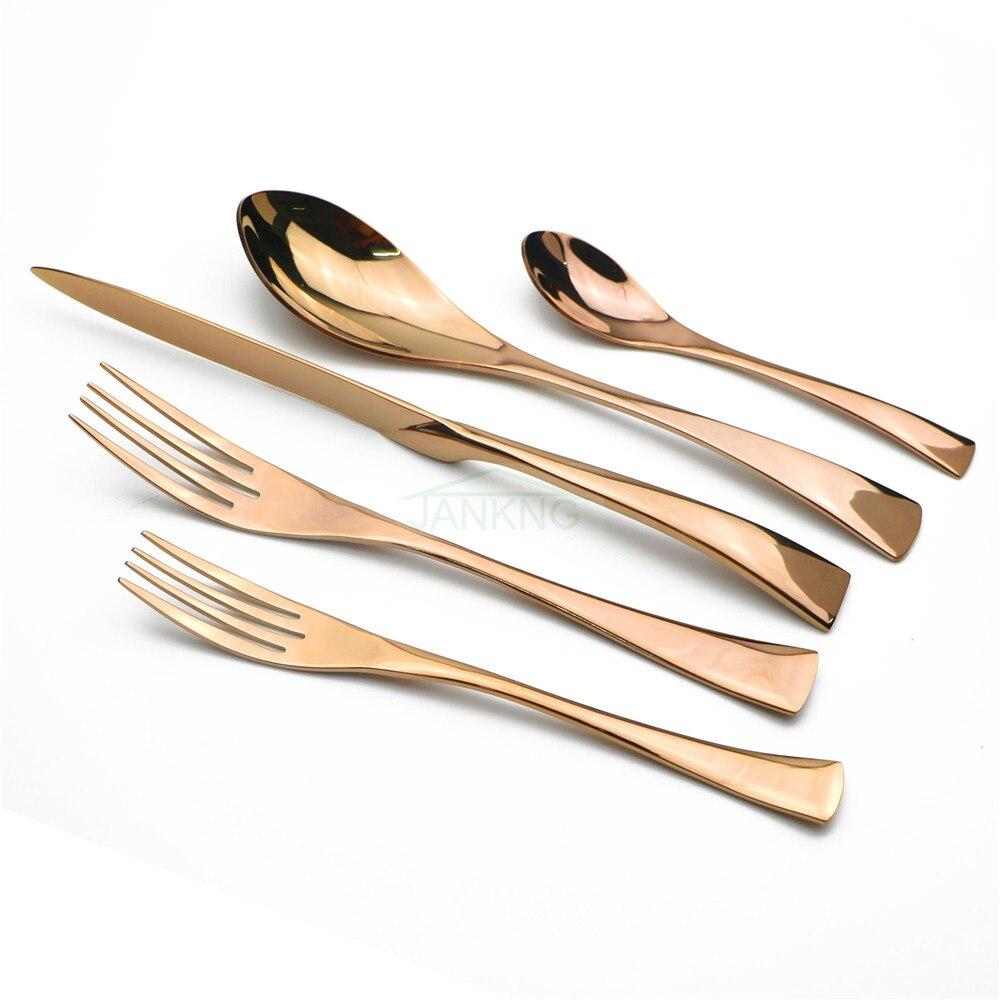 5 шт. посуда, набор посуды из нержавеющей стали 304, ежедневное использование, ужин, свадебные столовые приборы, нож, ложка, десертная вилка, чайная ложка