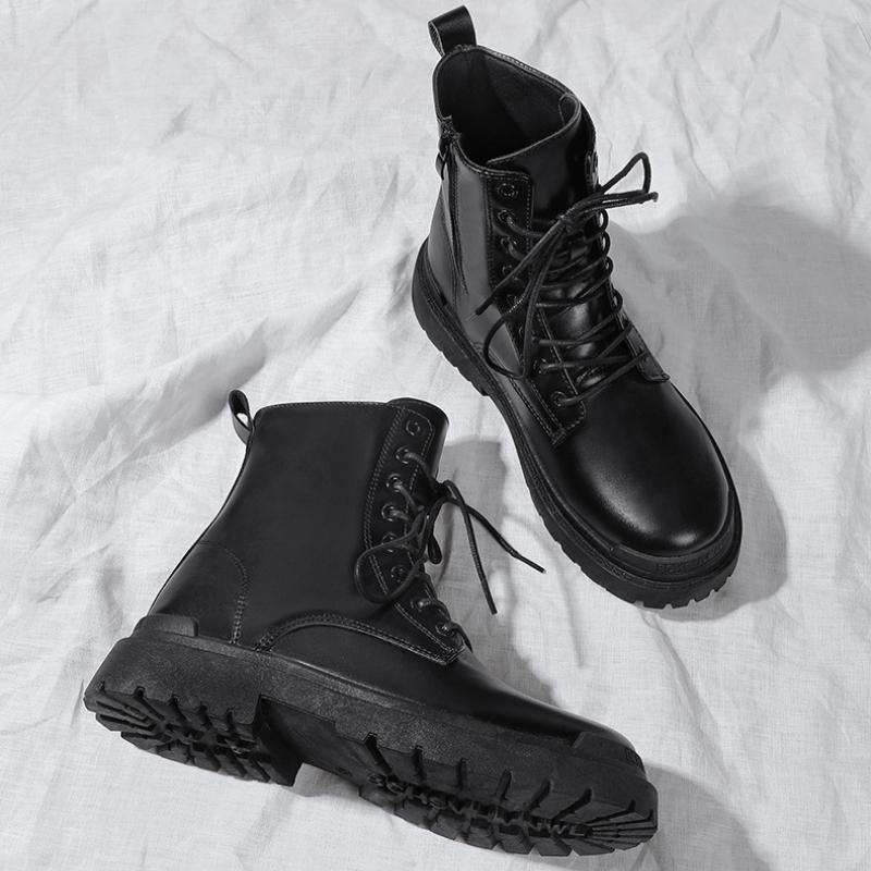 Мужские черные кожаные ботинки, новые британские высокие модные рабочие ботинки, уличная мода, мужские туфли «Челси», удобные короткие