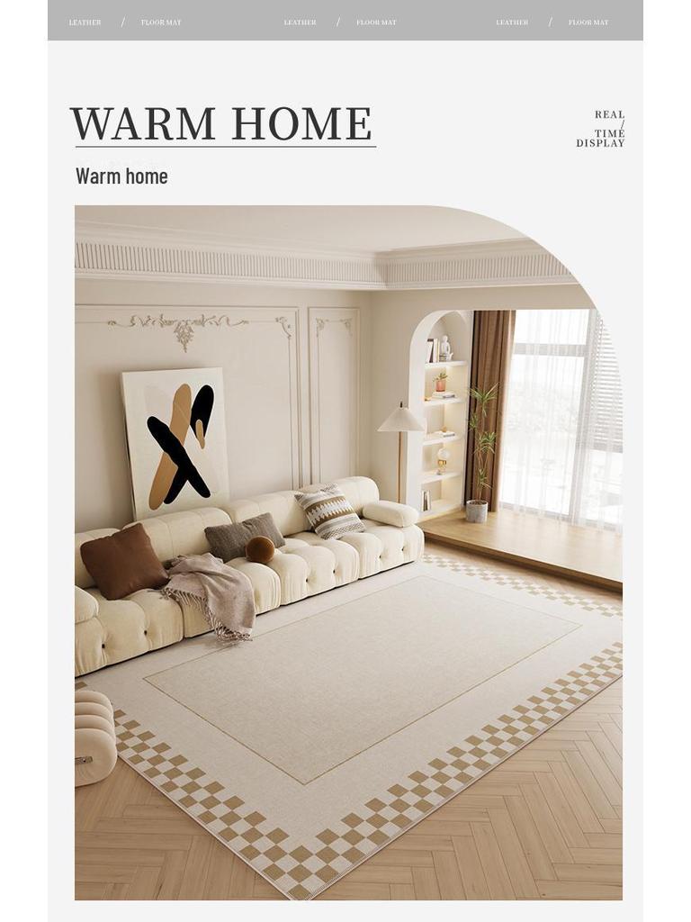 Роскошный кремовый ковер во французском стиле: Высококачественное, стильное и легко моющееся средство для гостиной или спальни