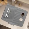 Silicone Dish Drying Mat Heat Resistant Drain Pad Sink Mat for Kitchen Counter Quick Drying Dish Mat Multifunctional Tableware Mat