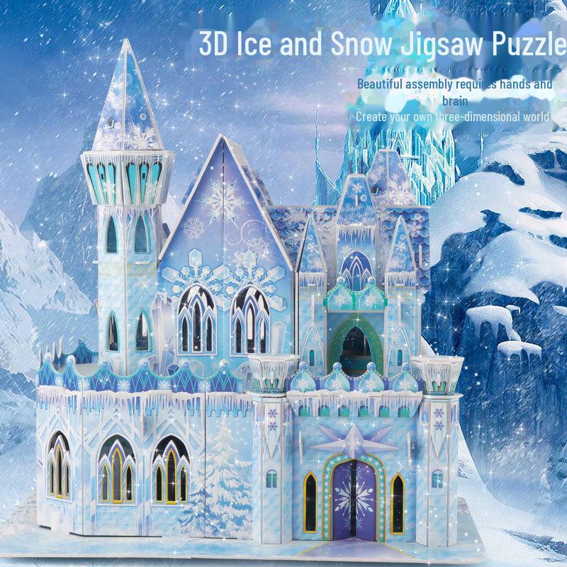 3D Ice & Snow Castle Puzzle for Kids - Creative Holiday Gift for Girls