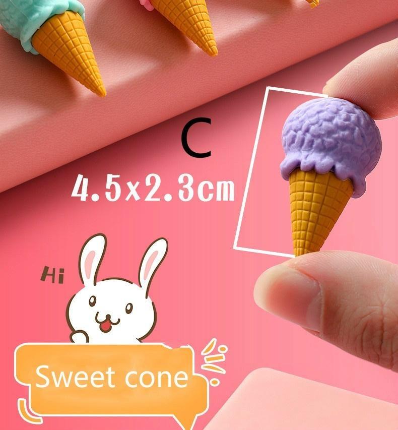МИНИ 4 штуки милый быстрый пончик-мороженое, сладкий горшочек, стиль конфетной еды, ластик для карандаша, студент