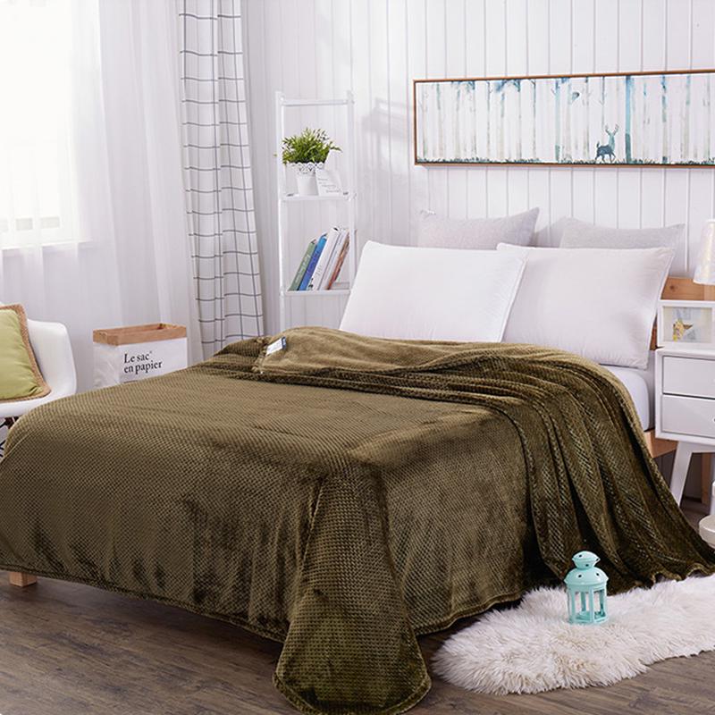 Двухслойное толстое однотонное композитное одеяло с окантовкой, подарочное одеяло, фланелевое одеяло