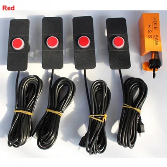 GreenYi Car Parktronics Assistance 4PCS 16mm Adjustable Flat Sensors Reverse Backup Radar Sensor Detector Sound Buzzer Alarm