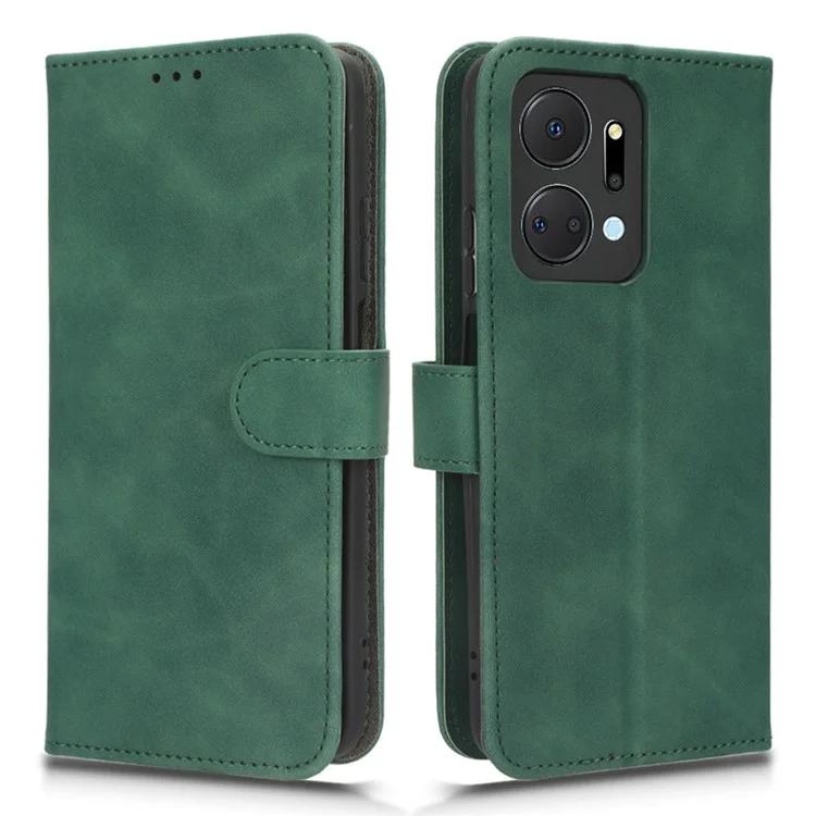 For Honor X7a 5G PU Leather Mobile Phone Case Skin-touch Stand Wallet Anti-drop Flip Phone Cover