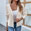 JPNTKY Женская мода Повседневный однотонный принт Осень Зима Длинный рукав Свободные свитера Кардиганы
