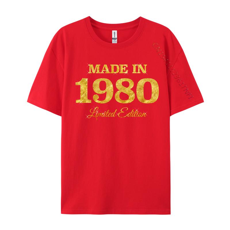 Vintage Made In 1980 Limited Edition 44th Birthday Printed On Normal Tops & Tees NEW YEAR DAY Camisa Cotton Youth T-Shirt