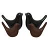 Creative Brown and Black Glossy Ceramic Birds Figurines Home Decorations Accessories Party (Pack of 4, Black & Brown)