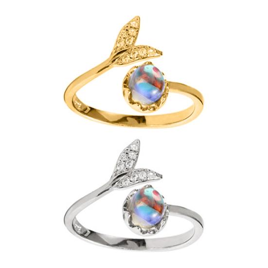 Женское кольцо креативной формы, нержавеющее кольцо с рыбьим хвостом для девочки