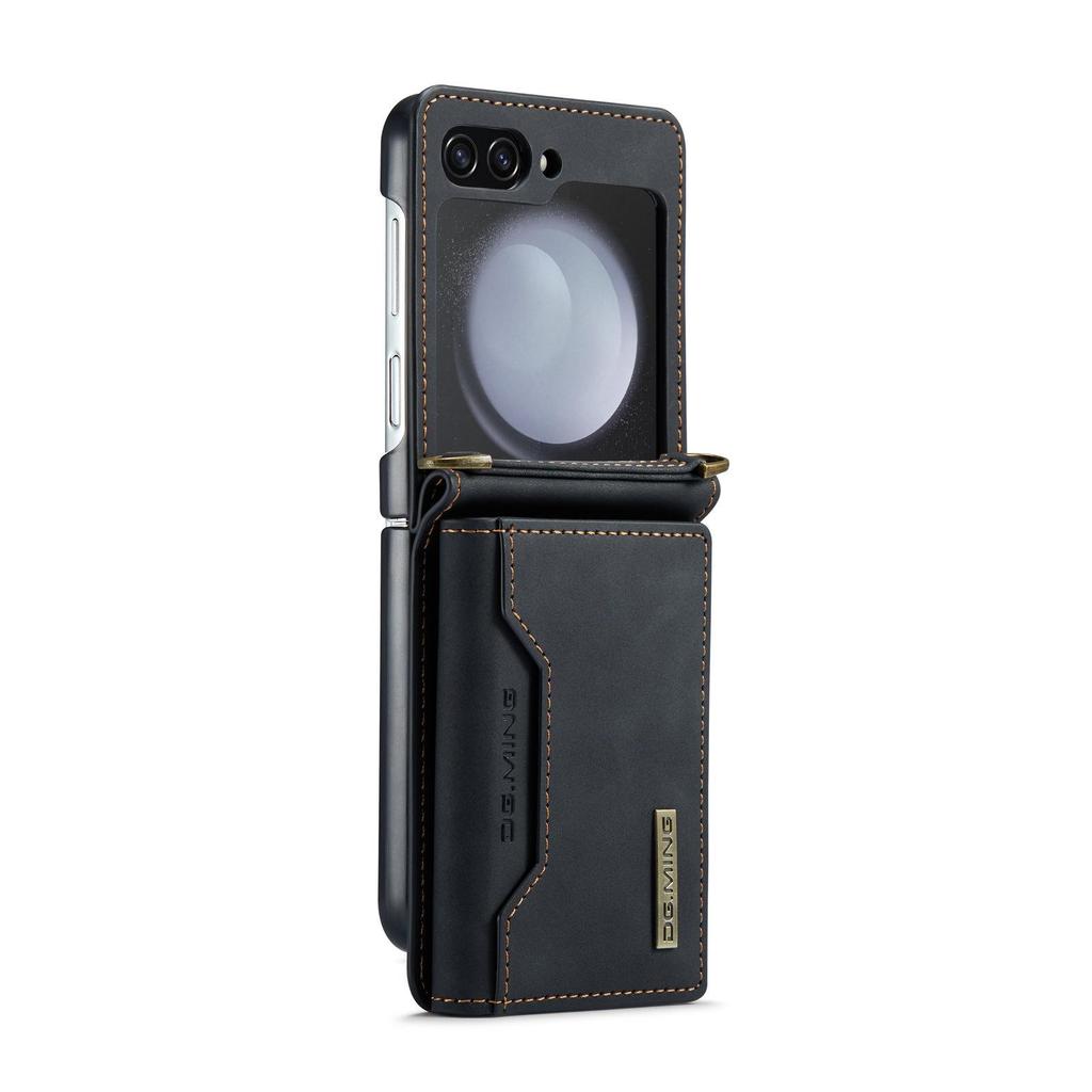 Кожаный чехол M2 для Samsung Z Flip5/4: Кошелек и держатель карт с плечевым ремнем