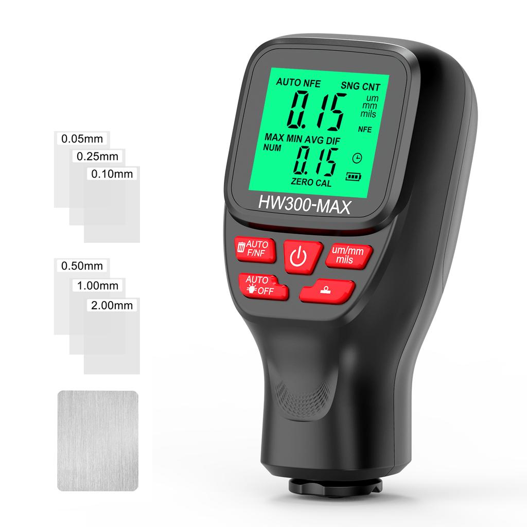 0-2000um HW300-MAX Тестер толщины автомобильной краски Автомобильная пленка для краски Автоматический толщиномер Измерительные инструменты Толщиномер покрытия Высокая точность