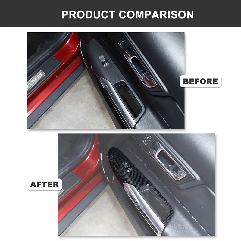 BAWA дверная ручка автомобиля, подлокотник, панель, кнопка переключения окна, декоративная рамка, накладка для Ford Mustang 2015 2016 2017 2018