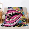 Cartoon Skull Illustration Throw Blanket 150x200 Thermal Blankets for Bed Beach Towel Home Interior Microfiber Bedding Knee Nap