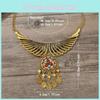 Retro Boho Chic Angel Wing Necklace With Alloy Pendant And Multilayer Chain For Unisex Style