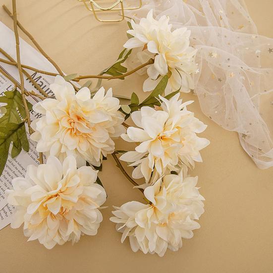 Поддельный цветок яркий нежный декоративный надежный настольный орнамент букет георгин для свадебного торжества