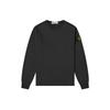 Long Sleeve Solid Color Compass Badge Crewneck Sweatshirt Men Sweatshirt Black 731564450-V0029