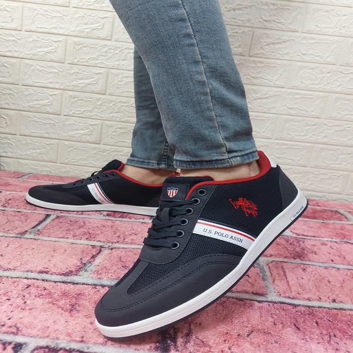 US Polo Kares Темно-синие нескользящие кроссовки на плоской подошве Спортивная обувь