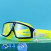 Children Big Frame Swimming Glasses with Earplugs Anti-fog Swimming Glass Boys and Girls Swimming Pool Beach Glasses Swimming
