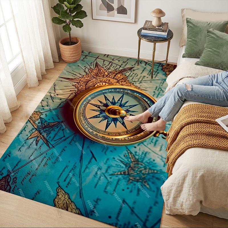 Compass Map Living Room Nonslip Area Rug Soft Carpet For Bedroom Game Playroom Sofa Office Home Decor Doormat Christmas Gift C9302637