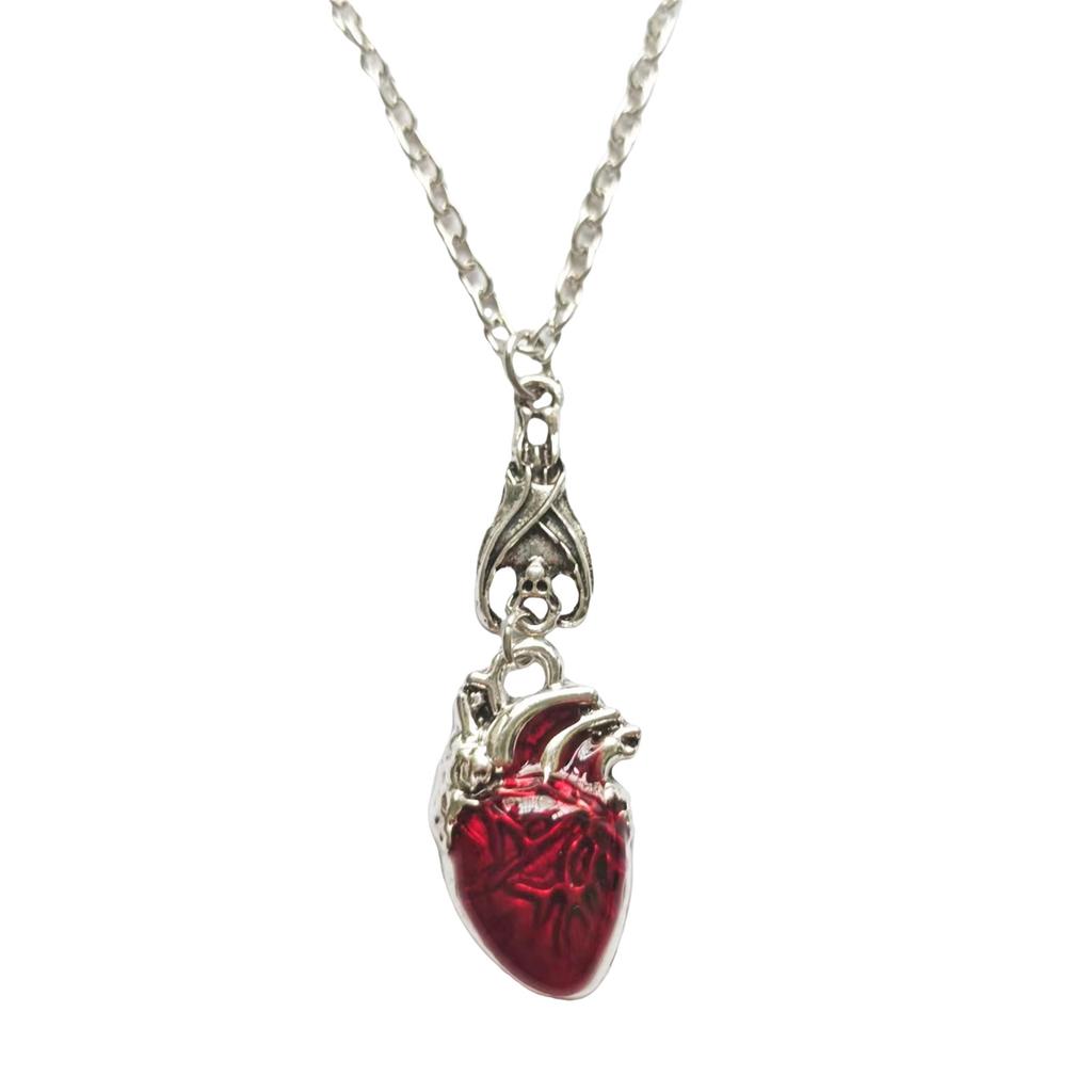 Ожерелье Anatomy Heart с элегантными кристаллами для модных женщин, ищущих уникальные и страстные готические ювелирные аксессуары