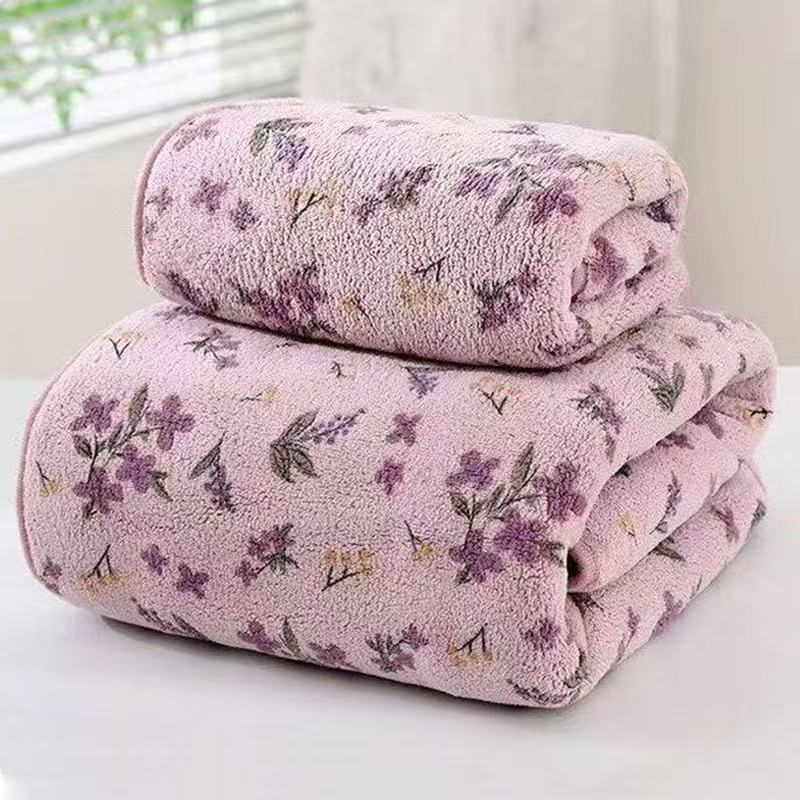 Coral Fleece Mother and Child Set Towel Gift Towel Bath Towel Soft Bath Large Towel
