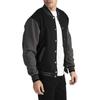 Men Baseball Jacket Stand Collar Long Sleeve Buttons Closure Patchwork Color Coat