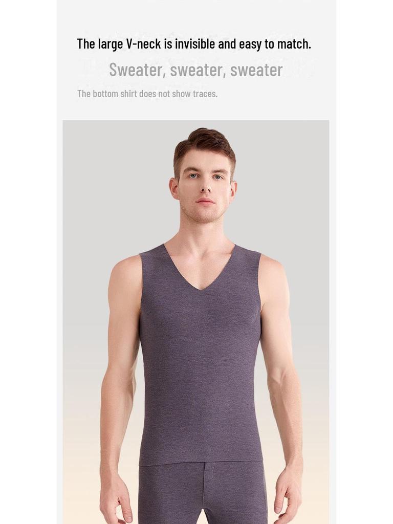 Бесшовный антибактериальный бархатный кашемировый теплый жилет класса А для мужчин
