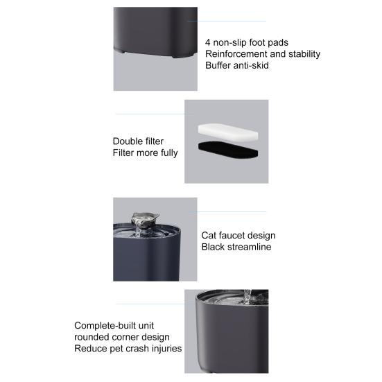 2,2 л диспенсер для воды для домашних животных, автоматический большой емкости, фонтанчик для воды для кошек, без BPA, 4 раза, фильтрация, поилка для питья воды для собак, товары для домашних животных