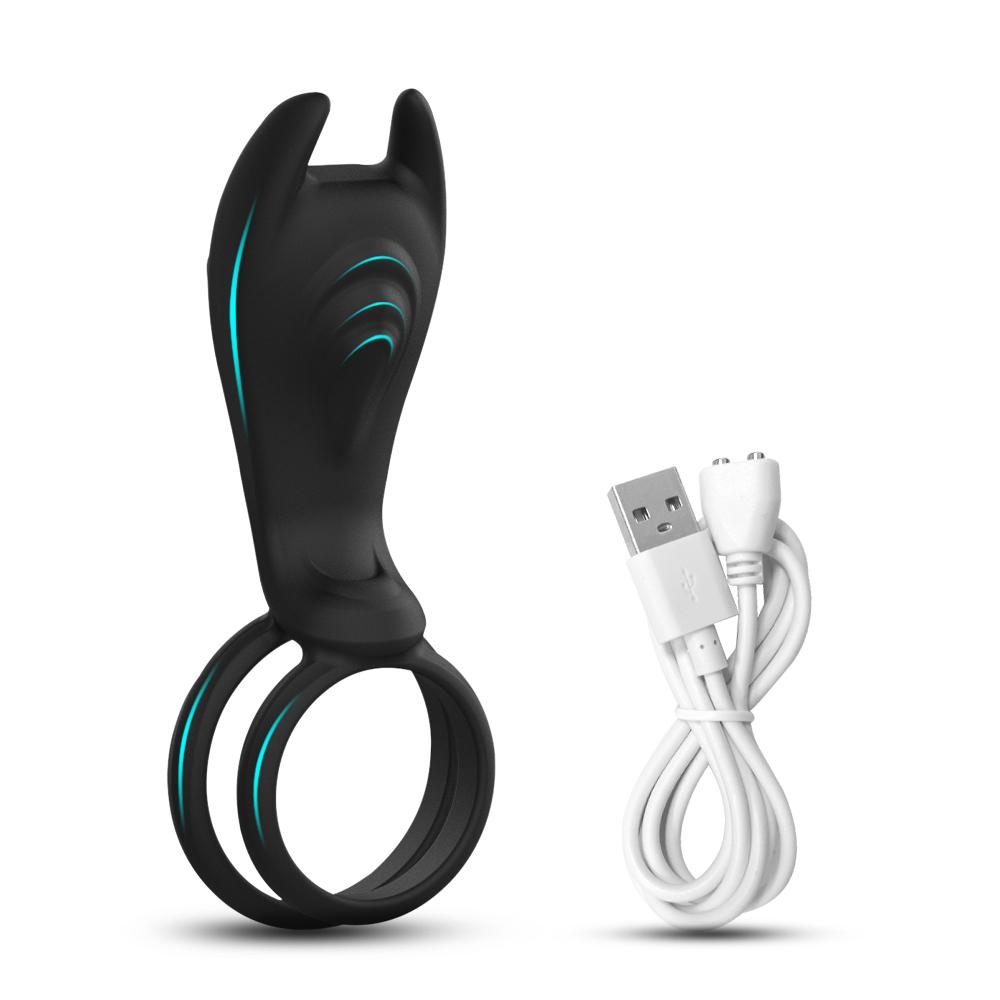 Вибрирующее кольцо для пениса с дистанционным управлением для мужчин, пар, двойное кольцо для пениса, кольцо для задержки эякуляции, стимулятор клитора, секс-игрушки