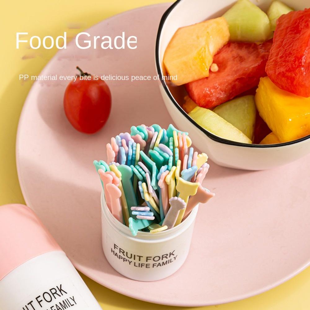 New Fruit Fork Set Disposable Plastic Two Toothed Household Cake and Dessert Fork